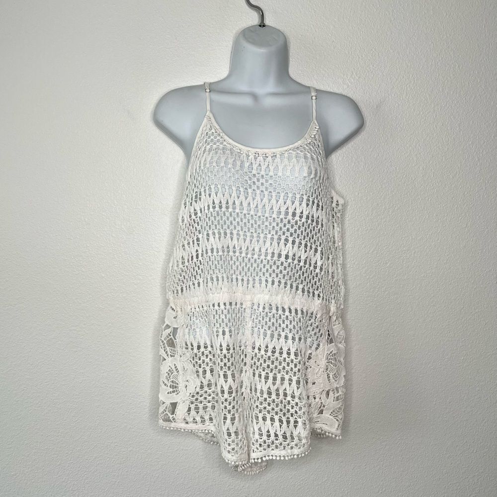 Y2K Victoria’s Secret Crochet Beach Coverup Romper Size Small Romantic NEW